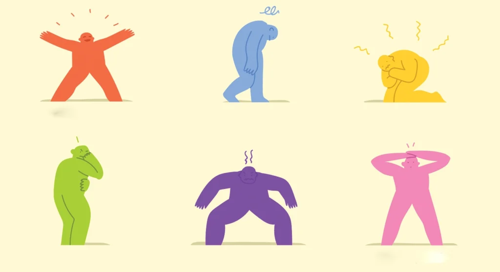 عواطف مختلف در مزاج ها